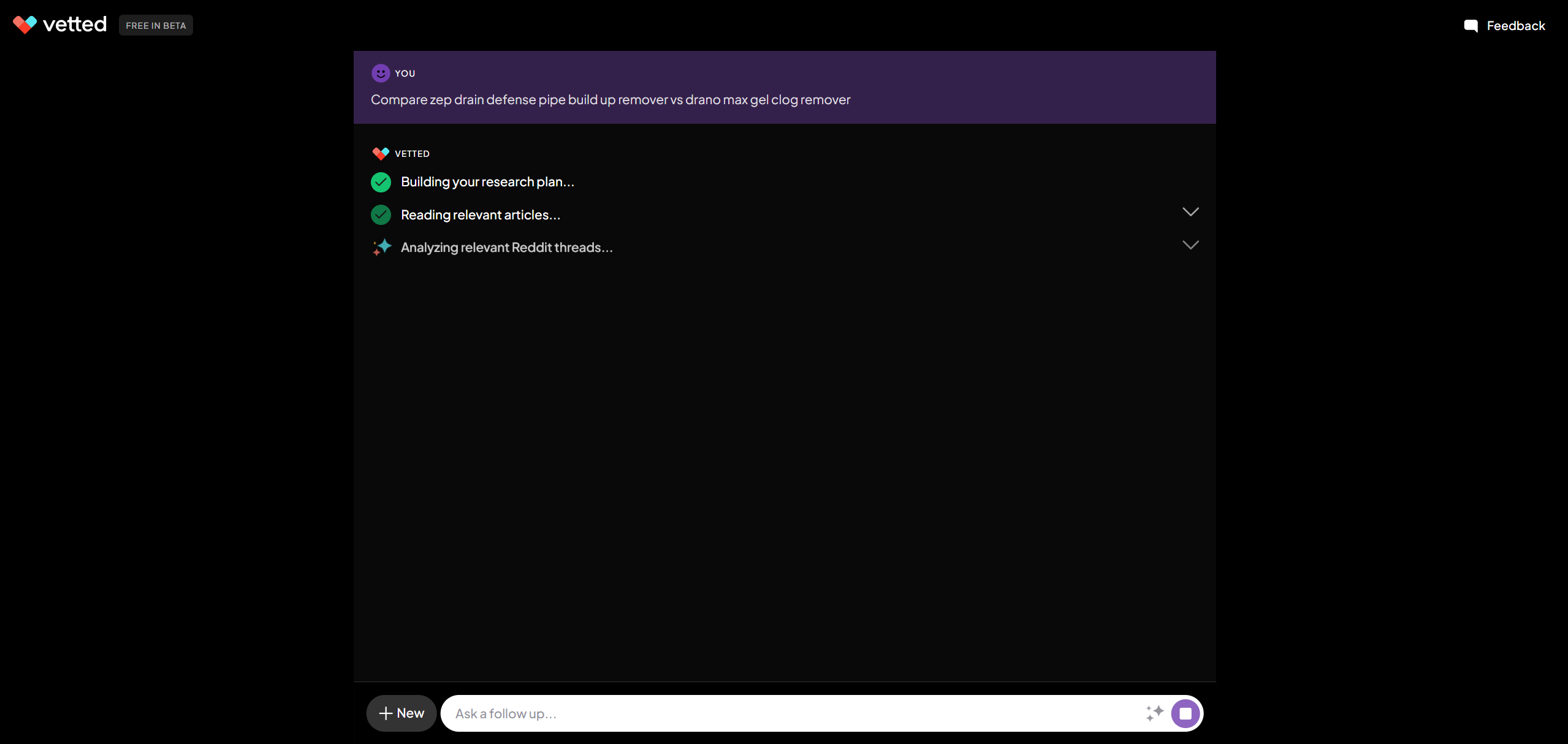 Vetted’s AI chatbot